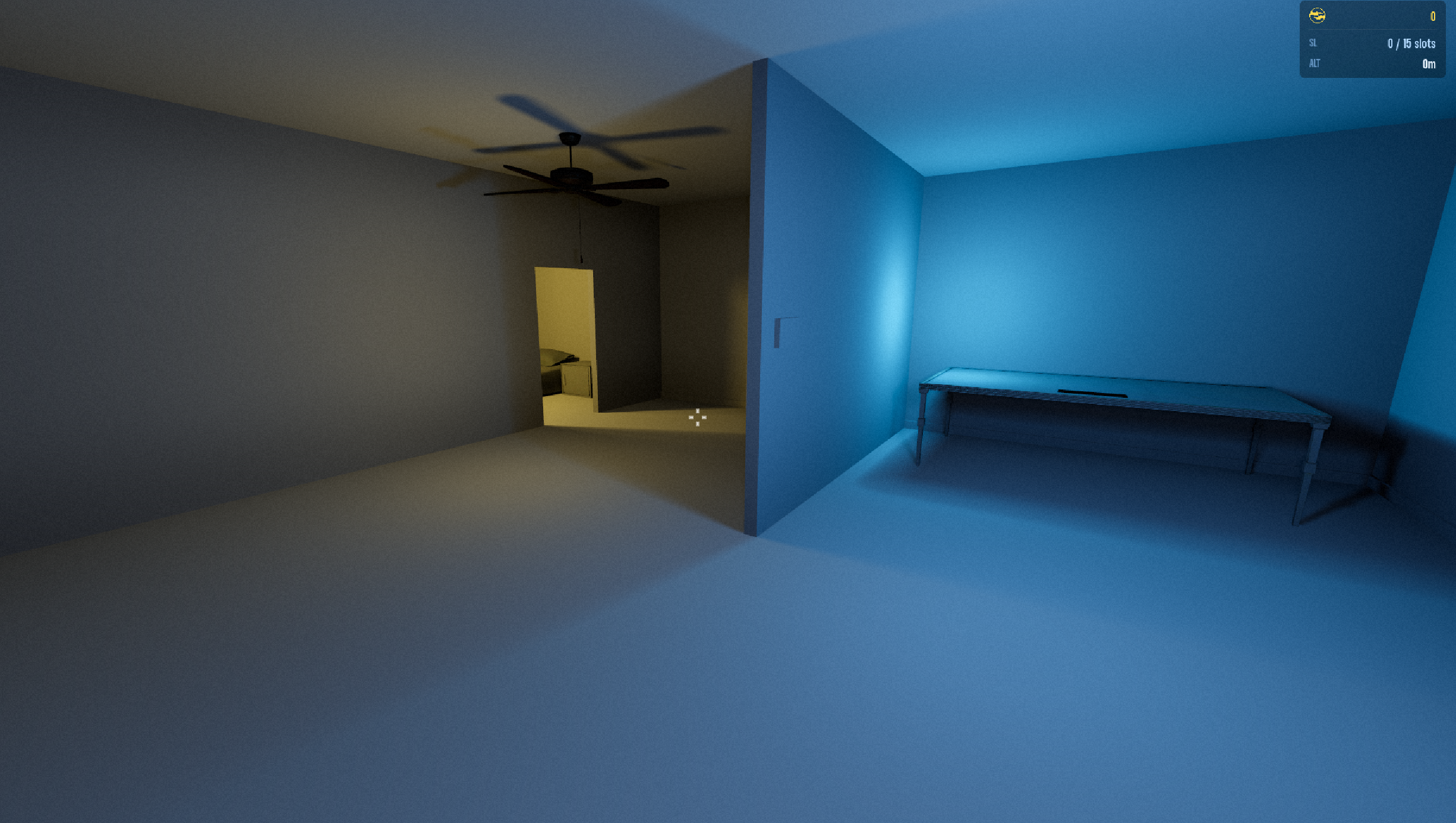 Quick example of interior lighting approach in two rooms.